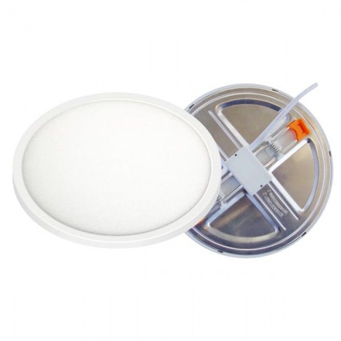 LED Panel 15W EPISTAR με Ρυθμιζόμενα Ακρα 5cm-16cm Χωνευτό Στρογγυλό Θερμό Λευκό 3000Κ