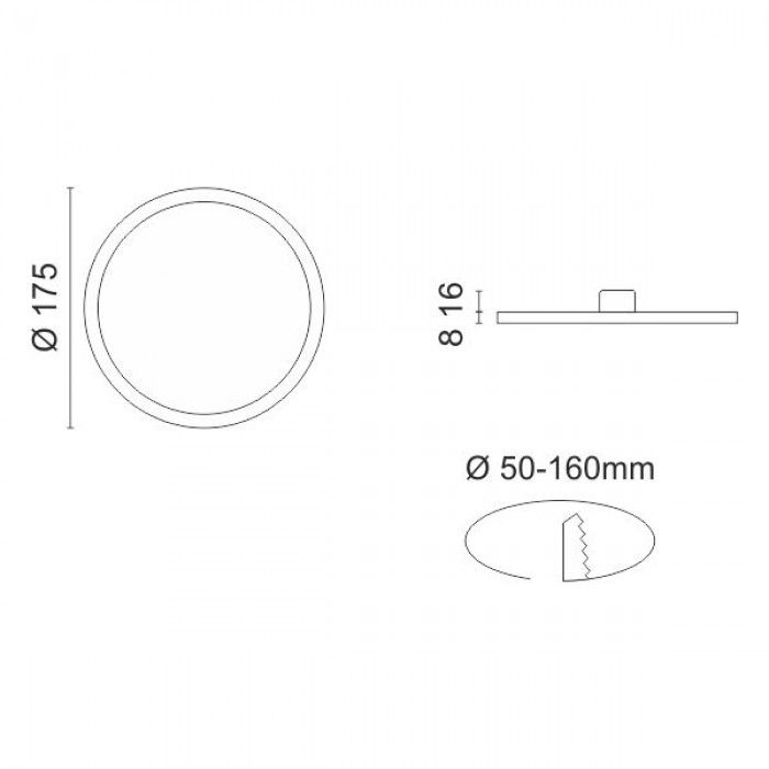 LED Panel 15W EPISTAR με Ρυθμιζόμενα Ακρα 5cm-16cm Χωνευτό Στρογγυλό Θερμό Λευκό 3000Κ - Image 2