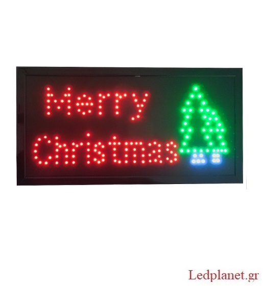 Φωτιστικό LED Σήμανσης MERRY CHRISTMAS με Αλυσίδα και Διακόπτη ON/OFF και Πρίζα