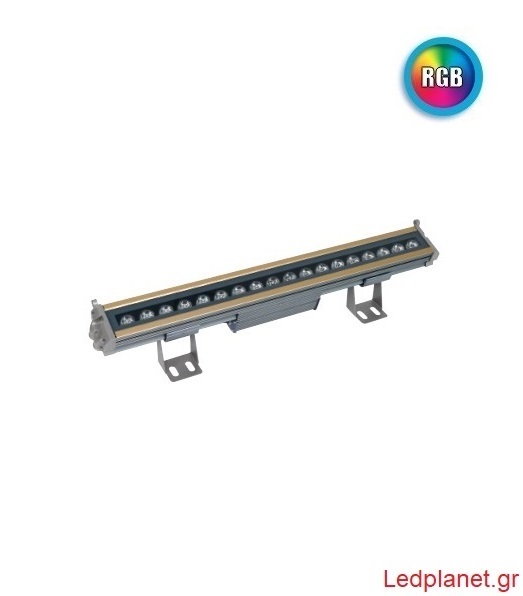 RGB LED Wall Washer Αρχιτεκτονικού Φωτισμού 50cm 18W 1800lm Αδιάβροχο IP66 (3 Χρόνια Εγγύηση)