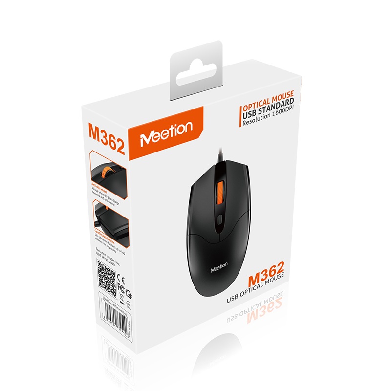 Meetion MT-M362 Optical Wired Mouse / Black - Image 5