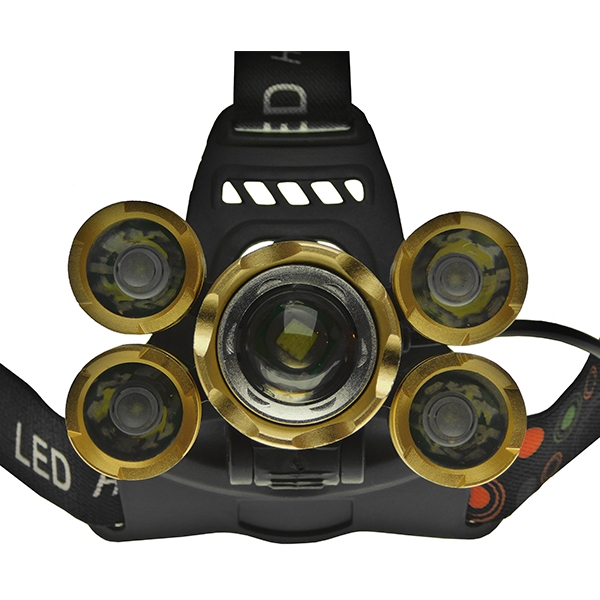 Πανίσχυρος Φακός Κεφαλής LED 50W 5000 Lumen Χρυσό Επαναφορτιζόμενος IP44 - Image 6