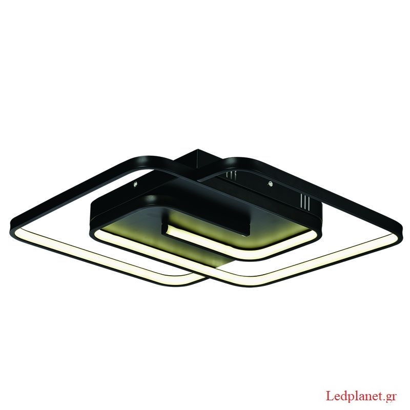 Φωτιστικό Οροφής LED 50W Μαύρο Αλουμινένιο με Γεωμετρικά Σχήματα 4000Κ