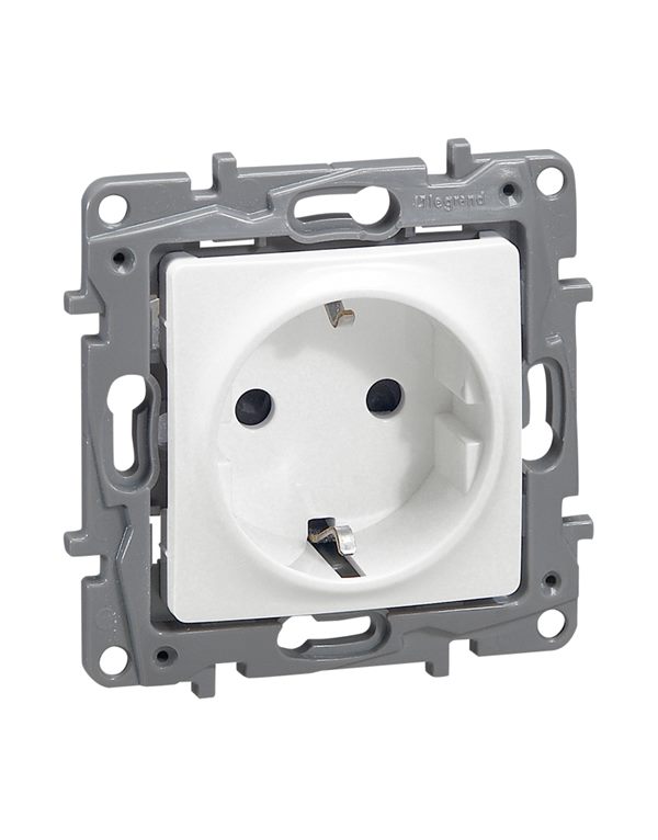 Πρίζα Σούκο 2M Με ασφάλεια παιδιών 16A 230V Λευκή IP20 Legrand