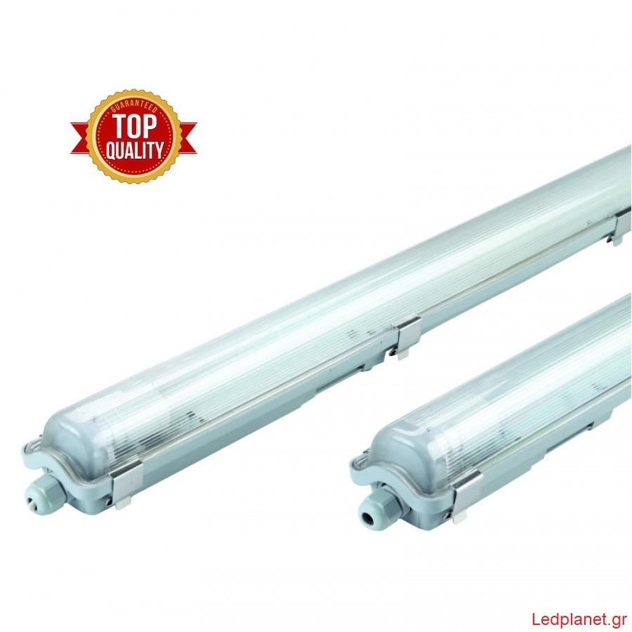 1 x 60cm Σκαφάκι Bιομηχανικού Tύπου για Λάμπα LED Αδιάβροχο IP65 με Ανταυγαστήρα Αλουμινίου Κορυφαίας Ποιότητας