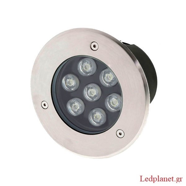 Χωνευτό Φωτιστικό Spot Δαπέδου LED 7W 18° Αλουμίνιο Θερμό Λευκό 2700K Αδιάβροχο IP65