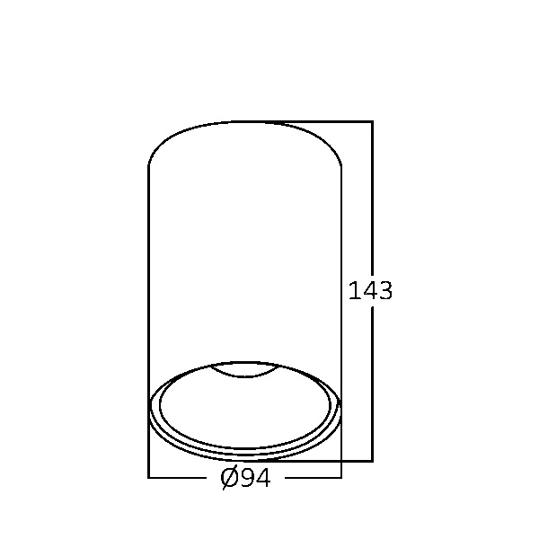 Λευκό Φωτιστικό Κύλινδρος Οροφής GU10 Φ94X143mm Αλουμίνιο - Image 2