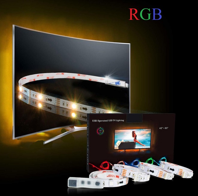 Σετ Ταινίας LED Οπίσθιου Φωτισμού TV Με RGB Και Controller 2τεμάχια X 50cm