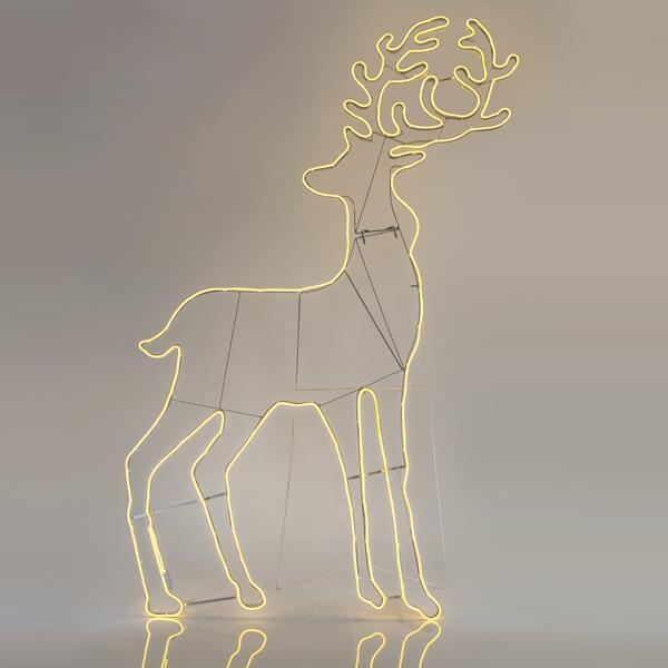 Τάρανδος 180cm LED Διάφανος Φωτοσωλήνας Νεον 1440Λαμπάκια Εξωτερικού Χώρου Θερμο Λευκo Ip44