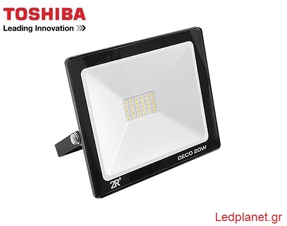 TOSHIBA Chip Προβολέας LED 20W 6000K Ψυχρό Λευκό 2200Lm Στεγανός IP65 (Εγγύηση 3 ΧΡΟΝΙΑ)