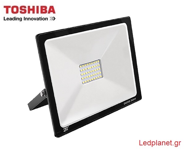 TOSHIBA Chip Προβολέας LED 30W 4000K Ενδιάμεσο Λευκό 3300Lm Στεγανός IP65 (Εγγύηση 3 ΧΡΟΝΙΑ)
