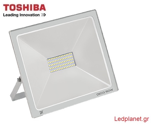 TOSHIBA Chip Προβολέας LED 50W 6000K Ψυχρό Λευκό 5500Lm Στεγανός IP65 (Εγγύηση 3 ΧΡΟΝΙΑ)