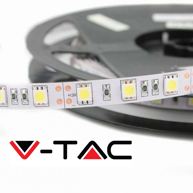 Led Ταινία 10.8w (14.4w) 60 Led/m SMD5050 IP20 12V V-TAC Ουδέτερο Φως (5 μέτρα)