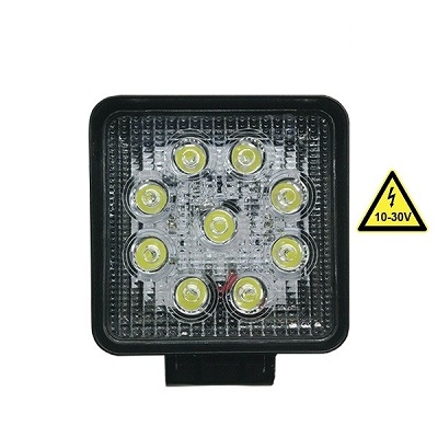 Προβολέας LED Εργασίας Square 27 Watt 10-30v Ψυχρό Λευκό