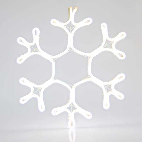 Χιονονιφάδα 45cm LED Διάφανος Φωτοσωλήνας Νεον Εξωτερικού Χώρου Ψυχρό Λευκo Ip44