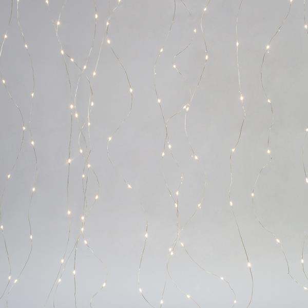 400 LED ΚΟΥΡΤΙΝΑ 200x200cm ΛΑΜΠΑΚΙΑ ΘΕΡΜΟ ΛΕΥΚΟ ΜΕ ΑΣΗΜΙ ΧΑΛΚΟΣ ΚΑΛΩΔΙΟ ΑΔΙΑΒΡΟΧΑ IP44