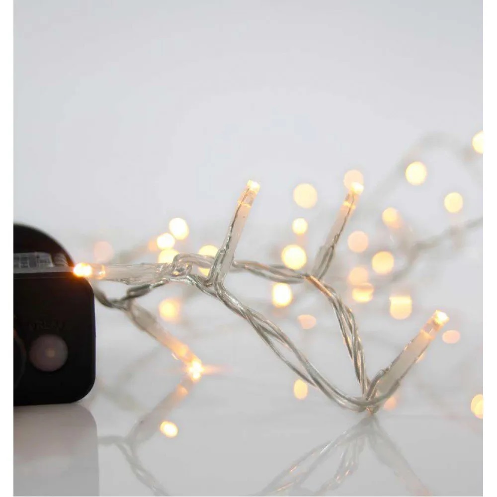 100 LED ΧΡΙΣΤΟΥΓΕΝΝΙΑΤΙΚΑ ΛΑΜΠΑΚΙΑ ΖΕΣΤΟ ΛΕΥΚΟ ΜΕ ΔΙΑΦΑΝΟ ΚΑΛ. ΜΕ ΠΡΟΓΡΑΜΜΑ ΑΔΙΑΒΡΟΧΑ IP44