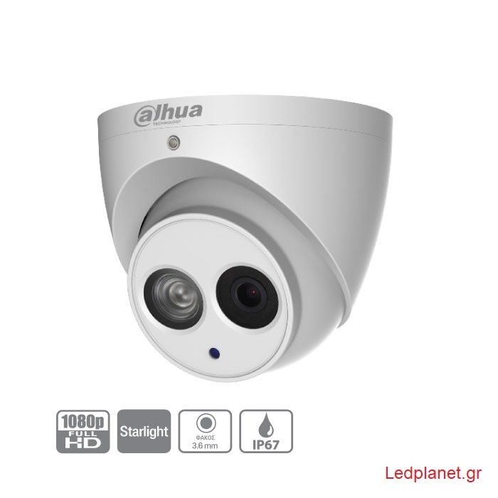 IP Dome Κάμερα Παρακολούθησης 2MP 3.6mm Σταθερός Φακός Εξωτερικού Χώρου IP67