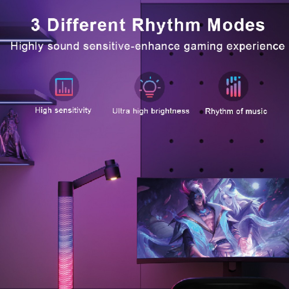 LED 10W Επιτραπέζιο Φωτιστικό RGB Sound Sennitive - Image 2
