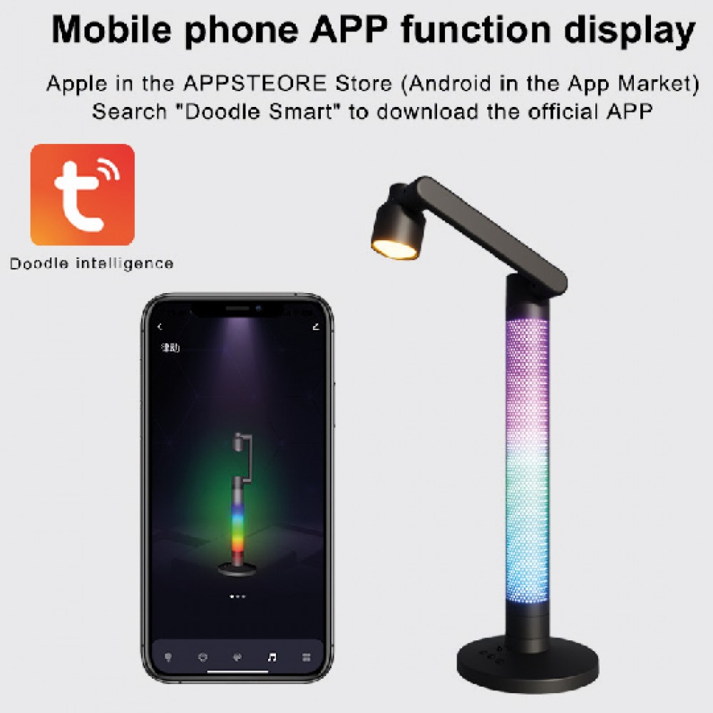 LED 10W Επιτραπέζιο Φωτιστικό RGB Sound Sennitive - Image 4